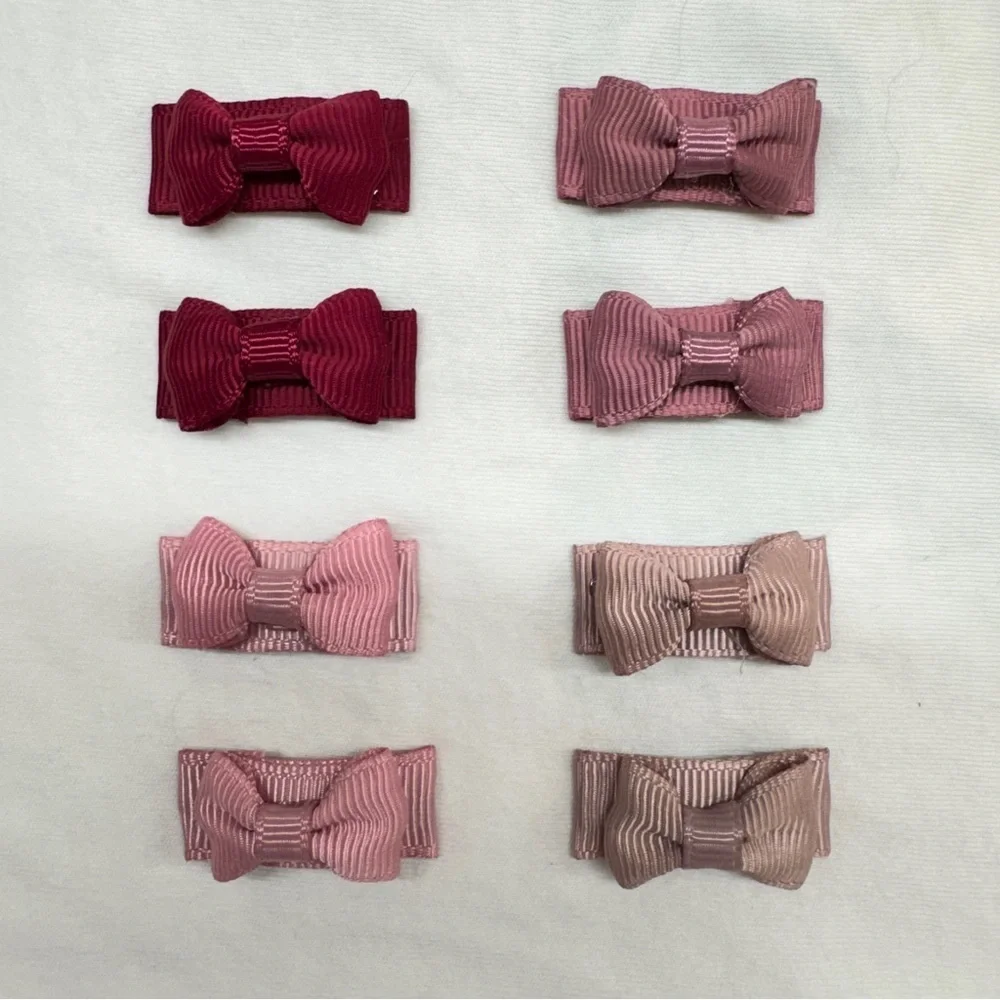 8ct Grosgrain Baby Bow Hair Clips